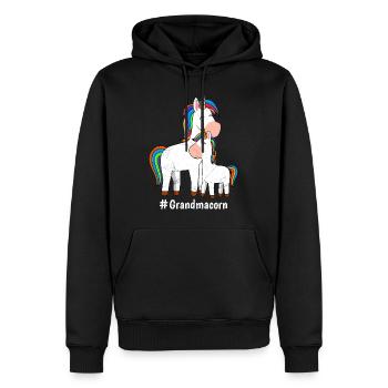 Omacorn Unicorn Fans Fête des mères Licorne Granny - Sweat à capuche Premium bio Homme - noir - Devant - Nico (187cm)