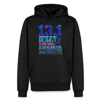 Half Marathon 13.1 Miles Running Runner - Men’s Premium Organic Hoodie - black - Front - Nico (187cm)