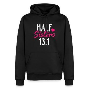 Laufshirt Halbschwestern 13.1 Marathon T-Shirts Chri - Männer Premium Bio Hoodie - Schwarz - Vorne - Nico (187cm)