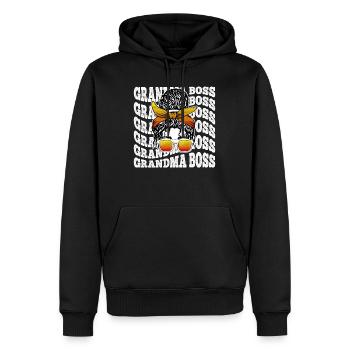 Grand-mère et patronne Grand-mère Boss Fête des mères Mères - Sweat à capuche Premium bio Homme - noir - Devant - Nico (187cm)