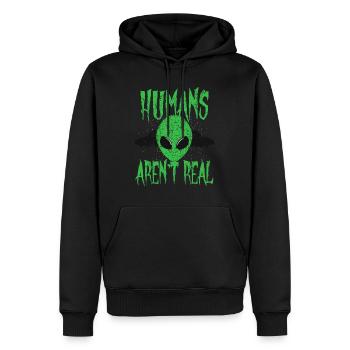 Les humains ne sont pas de vrais extraterrestres extraterrestres - Sweat à capuche Premium bio Homme - noir - Devant - Nico (187cm)