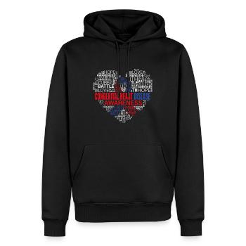 Sensibilisation aux maladies coronariennes Lutte contre les maladies cardiaques Soutien à l’espoir - Sweat à capuche Premium bio Homme - noir - Devant - Nico (187cm)