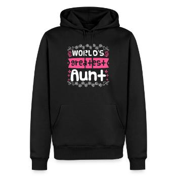 Worlds greatest Aunt Tanten Muttertag Auntie - Männer Premium Bio Hoodie - Schwarz - Vorne - Nico (187cm)