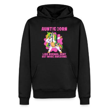 Tanticorn Tantes Fête des mères Licorne Fan Tante - Sweat à capuche Premium bio Homme - noir - Devant - Nico (187cm)