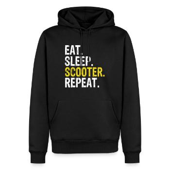 Manger Sleep Scooter Répéter Cadeau - Sweat à capuche Premium bio Homme - noir - Devant - Nico (187cm)