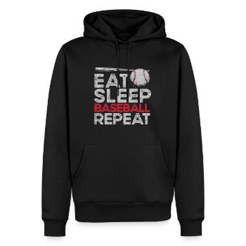 Eat Sleep Baseball Repeat Sport Lover Home Run Str - Men’s Premium Organic Hoodie - black - Front - Nico (187cm)
