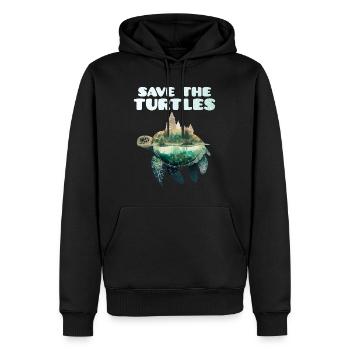 Rettet die Schildkröten Artenschutz Naturschutz - Männer Premium Bio Hoodie - Schwarz - Vorne - Nico (187cm)