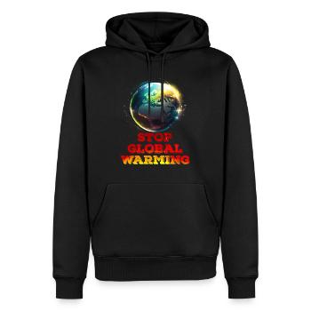 Erderwärmung Stop Rettet die Erde Klimaaktivist - Männer Premium Bio Hoodie - Schwarz - Vorne - Nico (187cm)