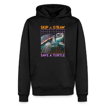 Rettet die Schildkröten Save the Ocean Umweltliebe - Männer Premium Bio Hoodie - Schwarz - Vorne - Nico (187cm)