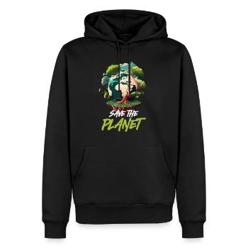 Rette den Planeten Mutter Erde Umweltschutz - Männer Premium Bio Hoodie - Schwarz - Vorne - Nico (187cm)
