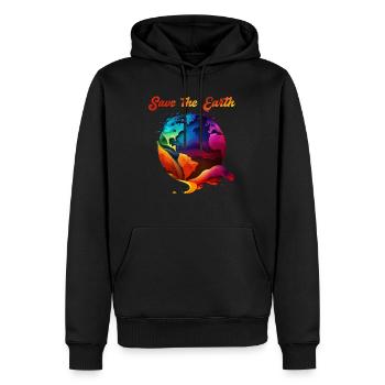 Save the Earth Umweltschutz und Artenschutz - Männer Premium Bio Hoodie - Schwarz - Vorne - Nico (187cm)