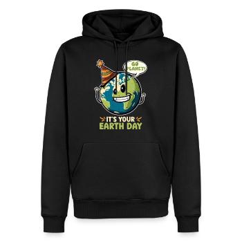 Earth Day Mission Erde & Klimaschutz Umwelt - Männer Premium Bio Hoodie - Schwarz - Vorne - Nico (187cm)