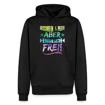 Geschieden und Pleite aber Frei Scheidungsparty - Männer Premium Bio Hoodie - Schwarz - Vorne - Nico (187cm)