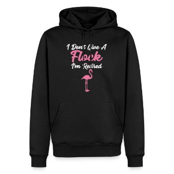 Je ne donne pas de troupeau Je suis à la retraite Drôle de flamant rose - Sweat à capuche Premium bio Homme - noir - Devant - Nico (187cm)