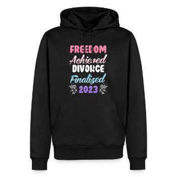 Divorce 2023 fête de divorce fraîchement divorcée - Sweat à capuche Premium bio Homme - noir - Devant - Nico (187cm)