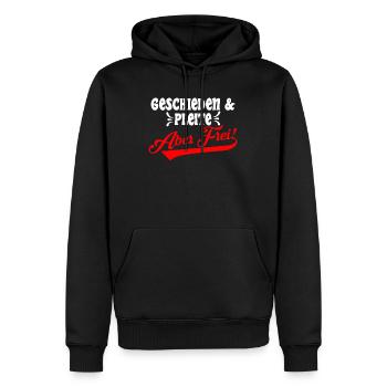 Geschieden & Pleite aber Frei! Scheidungsparty - Männer Premium Bio Hoodie - Schwarz - Vorne - Nico (187cm)