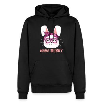 Maman Lapin Lapin Visage Cool Lapin de Pâques Maman - Sweat à capuche Premium bio Homme - noir - Devant - Nico (187cm)