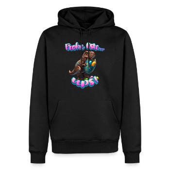 Frohe Ostern...ups! Dinosaurier Ostern Bunny - Männer Premium Bio Hoodie - Schwarz - Vorne - Nico (187cm)