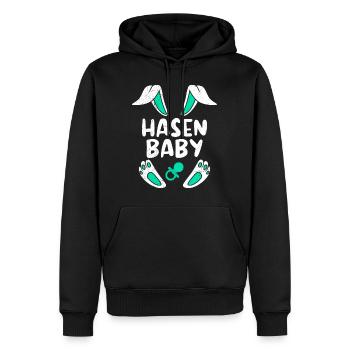 Baby Hase Osterhasen Kleiner Hase Kinder - Männer Premium Bio Hoodie - Schwarz - Vorne - Nico (187cm)