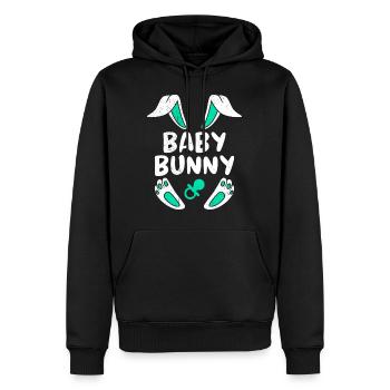 Baby Hase Osterhasen Kleiner Hase Kinder - Männer Premium Bio Hoodie - Schwarz - Vorne - Nico (187cm)