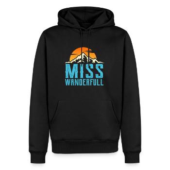 Wanderfull Wanderer Gipfelsport Bergsteiger - Männer Premium Bio Hoodie - Schwarz - Vorne - Nico (187cm)