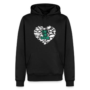 Sauver l’océan Environnement de protection des océans - Sweat à capuche Premium bio Homme - noir - Devant - Nico (187cm)