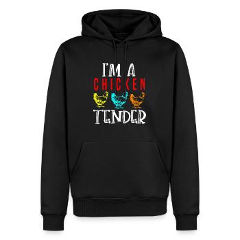 Funny I'm a chicken Tender Gifts Birthday Party ac - Men’s Premium Organic Hoodie - black - Front - Nico (187cm)