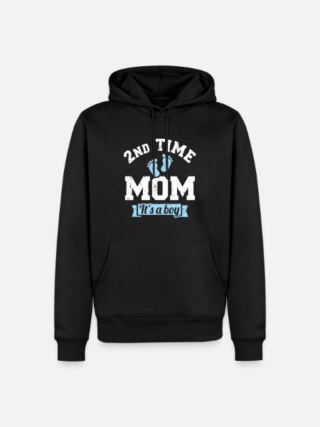 2. Zum zweiten Mal Mutter von 2 Jahren, es ist ein Junge - Männer Premium Bio Hoodie - Schwarz