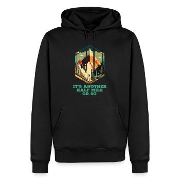 Wanderer lustig Bergsteiger Berge - Männer Premium Bio Hoodie - Schwarz - Vorne - Nico (187cm)