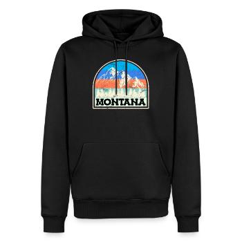 Montana Alpinisme Sommet Escalade Randonnée - Sweat à capuche Premium bio Homme - noir - Devant - Nico (187cm)
