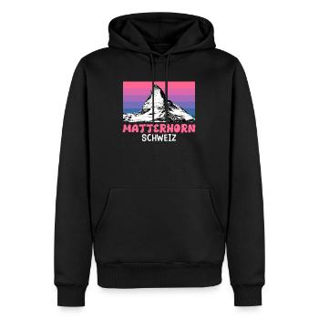 Matterhorn Bergsteiger Summit Wandern klettern - Männer Premium Bio Hoodie - Schwarz - Vorne - Nico (187cm)