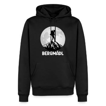 Bergfan Bergmädl Bergsteiger Wanderer klettern - Männer Premium Bio Hoodie - Schwarz - Vorne - Nico (187cm)