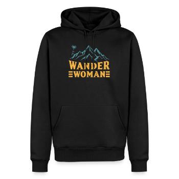 Wanderwoman Bergsteiger Wanderer - Männer Premium Bio Hoodie - Schwarz - Vorne - Nico (187cm)