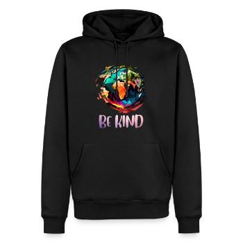 Be Kind Rette die Erde Umweltschutz Naturschutz - Männer Premium Bio Hoodie - Schwarz - Vorne - Nico (187cm)