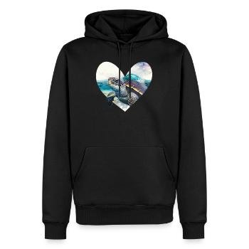 Rettet die Schildkröten Umweltschutz Ozean - Männer Premium Bio Hoodie - Schwarz - Vorne - Nico (187cm)