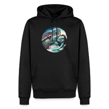Save the turtles Environmental Protection Ocean - Men’s Premium Organic Hoodie - black - Front - Nico (187cm)