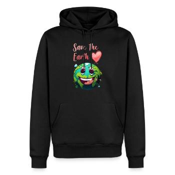Save the Earth Umweltschutz und Artenschutz - Männer Premium Bio Hoodie - Schwarz - Vorne - Nico (187cm)