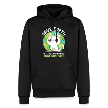 Save Earth Katzenliebhaber Artenschutz Umwelt - Männer Premium Bio Hoodie - Schwarz - Vorne - Nico (187cm)