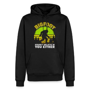 Bigfoot Bergfan Wanderer lustig Naturburschen - Männer Premium Bio Hoodie - Schwarz - Vorne - Nico (187cm)
