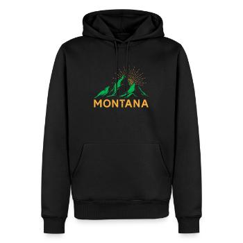 Montana Mountaineer Sommet Escalade Randonnée - Sweat à capuche Premium bio Homme - noir - Devant - Nico (187cm)