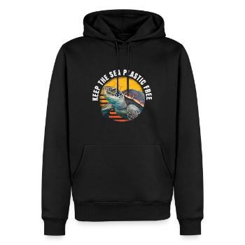 Gardez la mer sans plastique Protection de l’environnement - Sweat à capuche Premium bio Homme - noir - Devant - Nico (187cm)