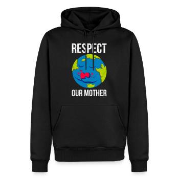 Jour de la Terre Dire: Respectez notre mère la Terre Mère - Sweat à capuche Premium bio Homme - noir - Devant - Nico (187cm)