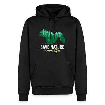 Sauver la nature Sauver la vie Conception Conservationnistes Environnement - Sweat à capuche Premium bio Homme - noir - Devant - Nico (187cm)
