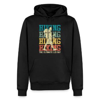 Ultimate Leg Day Randonnée pour les fans de montagne - Sweat à capuche Premium bio Homme - noir - Devant - Nico (187cm)