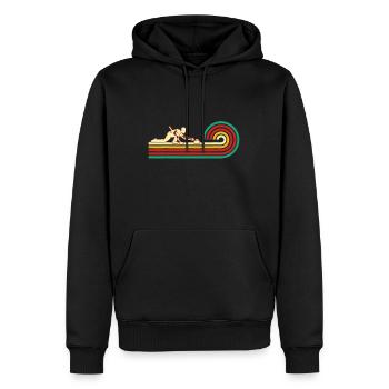 Lockenwickler Rutschen Curling Stein Retro Curling - Männer Premium Bio Hoodie - Schwarz - Vorne - Nico (187cm)