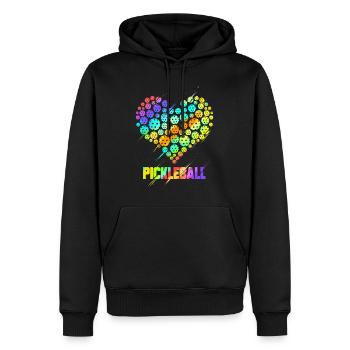 Pickleball Heart - Lustige bunte Paddelsportarten pl - Männer Premium Bio Hoodie - Schwarz - Vorne - Nico (187cm)