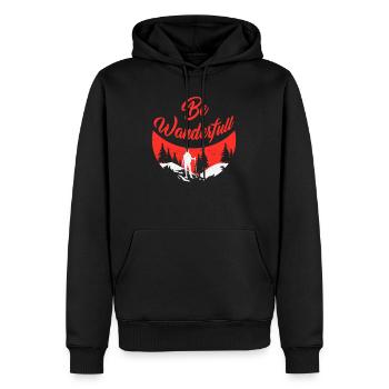 Be Wanderfull Bergfan Wandern Hiking - Männer Premium Bio Hoodie - Schwarz - Vorne - Nico (187cm)