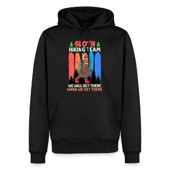 Équipe de randonnée, alpiniste, randonneur, drôle, fan de montagne - Sweat à capuche Premium bio Homme - noir - Devant - Nico (187cm)
