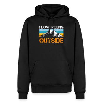 Bergsteiger lustig Peeing outside Naturburschen - Männer Premium Bio Hoodie - Schwarz - Vorne - Nico (187cm)