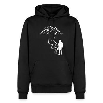 klettern Bergsteiger Wanderer Summit - Männer Premium Bio Hoodie - Schwarz - Vorne - Nico (187cm)